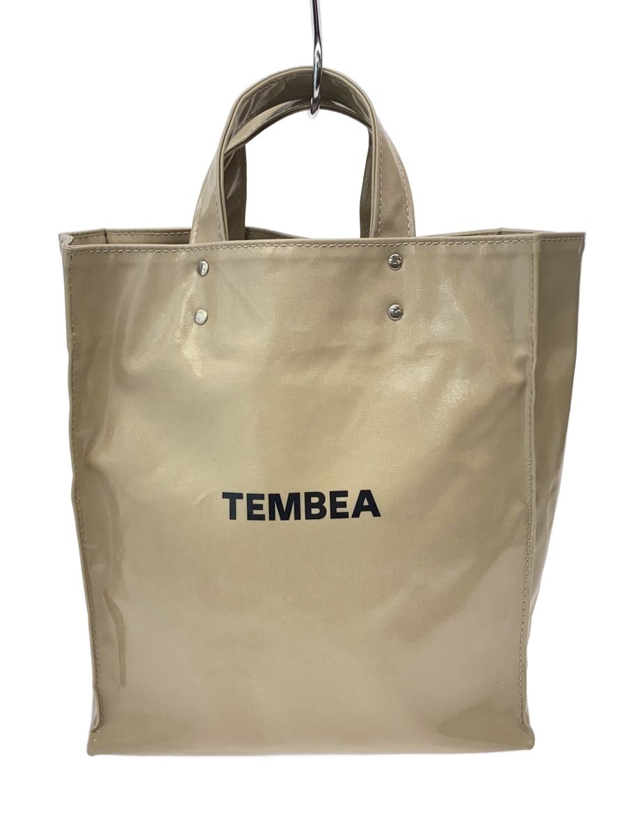 【中古】TEMBEA◆PAPER TOTE/トートバッグ/PVC/ベージュ【バッグ】