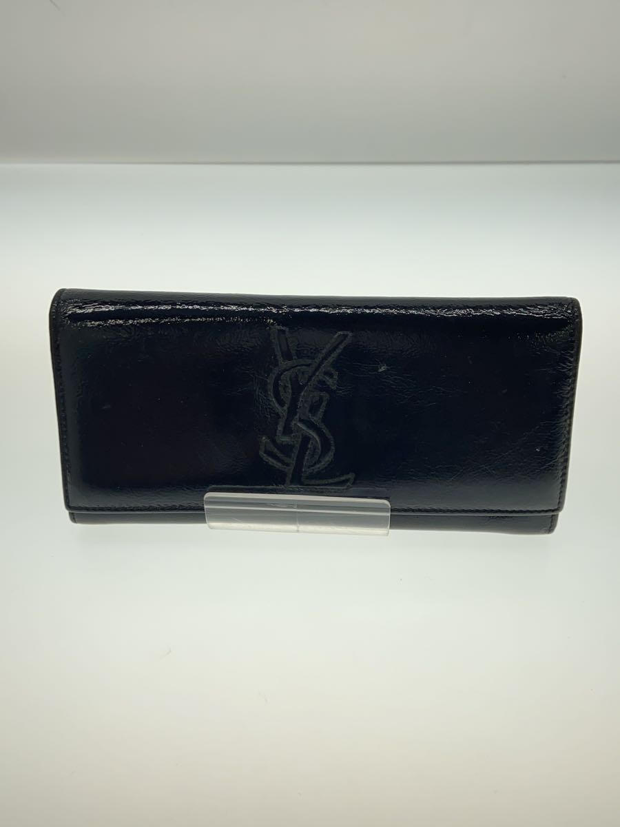 【中古】YVES SAINT LAURENT◆長財布/--/BL