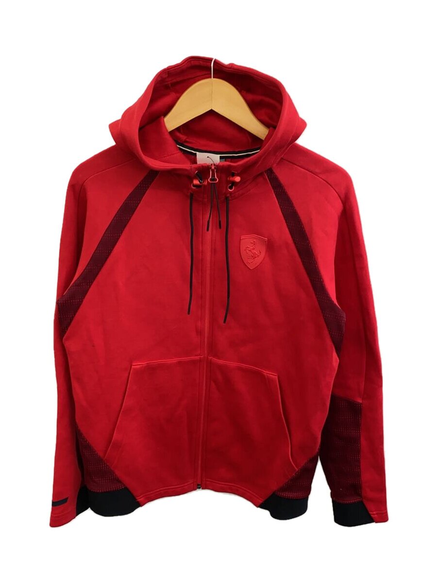 【中古】PUMA◆フェラーリ/ジップパーカー/S/ポリエステル/RED【メンズウェア】