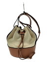 【中古】LOEWE◆ショルダーバッグ/スウェード/CRM/汚れ有//【バッグ】