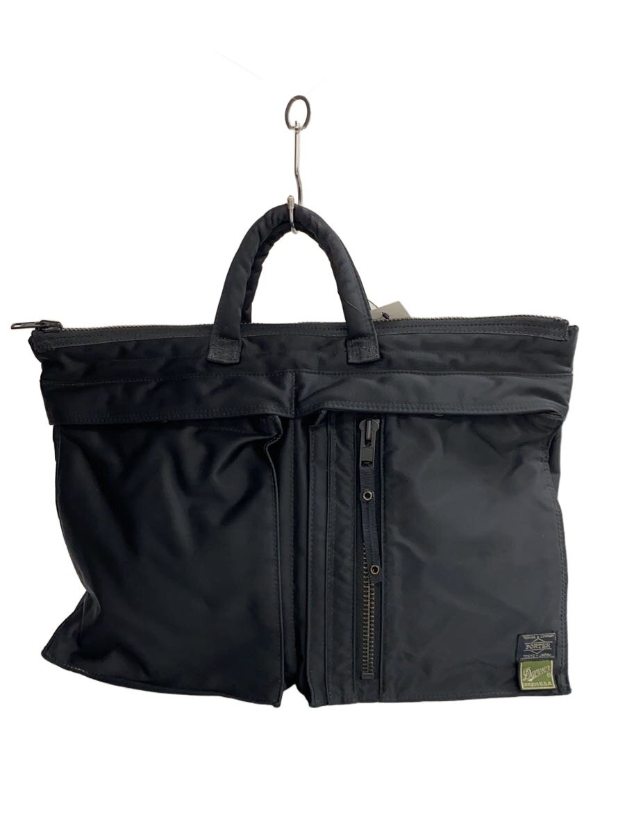 【中古】PORTER◆ヘルメットバッグ/ナイロン/BLK/無地【バッグ】