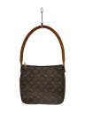 【中古】LOUIS VUITTON◆ルーピングGM_モノグラム・キャンバス_BRW/PVC/BRW【バッグ】