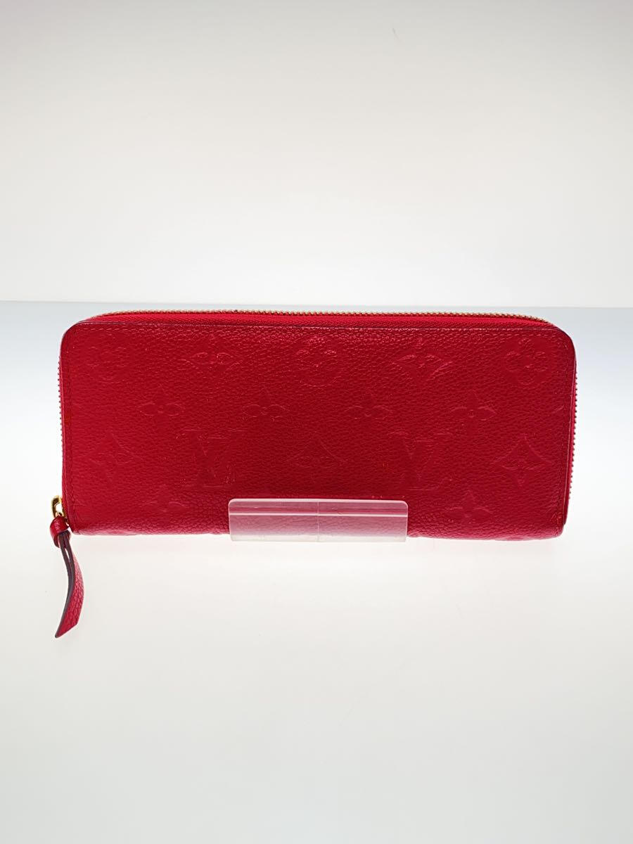 【中古】LOUIS VUITTON◆ポルト・フォイユ・クレマンス_モノグラム・アンプラント_PNK/牛革/PNK/レディース【服飾雑貨他】