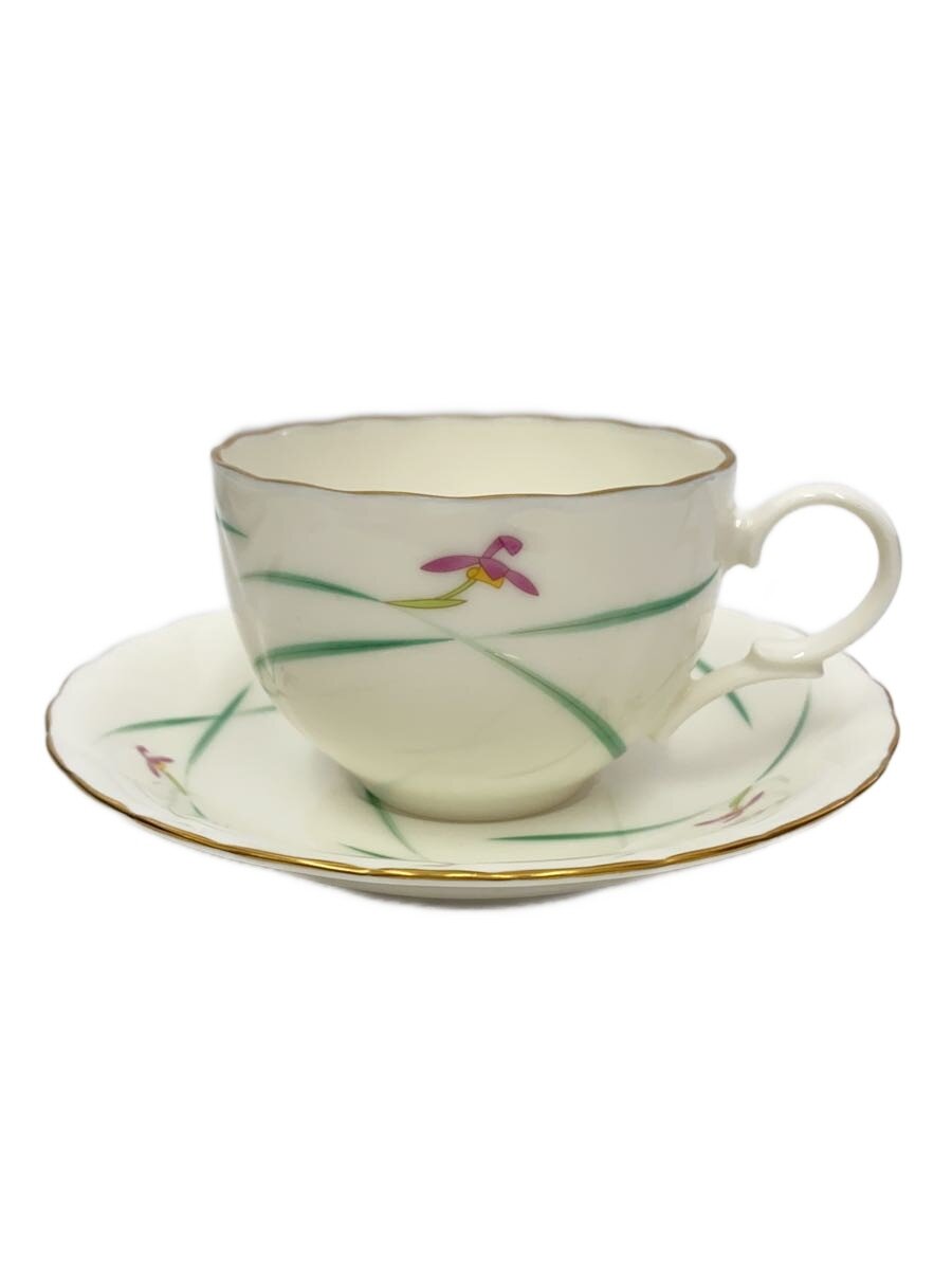 【中古】香蘭社◆オーキッドガーデン/オーキッドレース/5客/カップ&ソーサー/和食器/5点セット/WHT【キッチン用品】