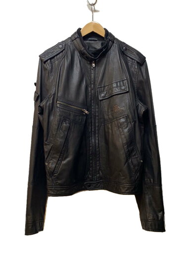 【中古】DIESEL◆LEATHER FIELD JACKET/エンブレムロゴ/ラムレザーフィールドジャケット/L/羊革【メンズウェア】 【中古】DIESEL◆LEATHER FIELD JACKET/エンブレムロゴ/ラムレザーフィールドジャケット/L/羊革【メンズウェア】