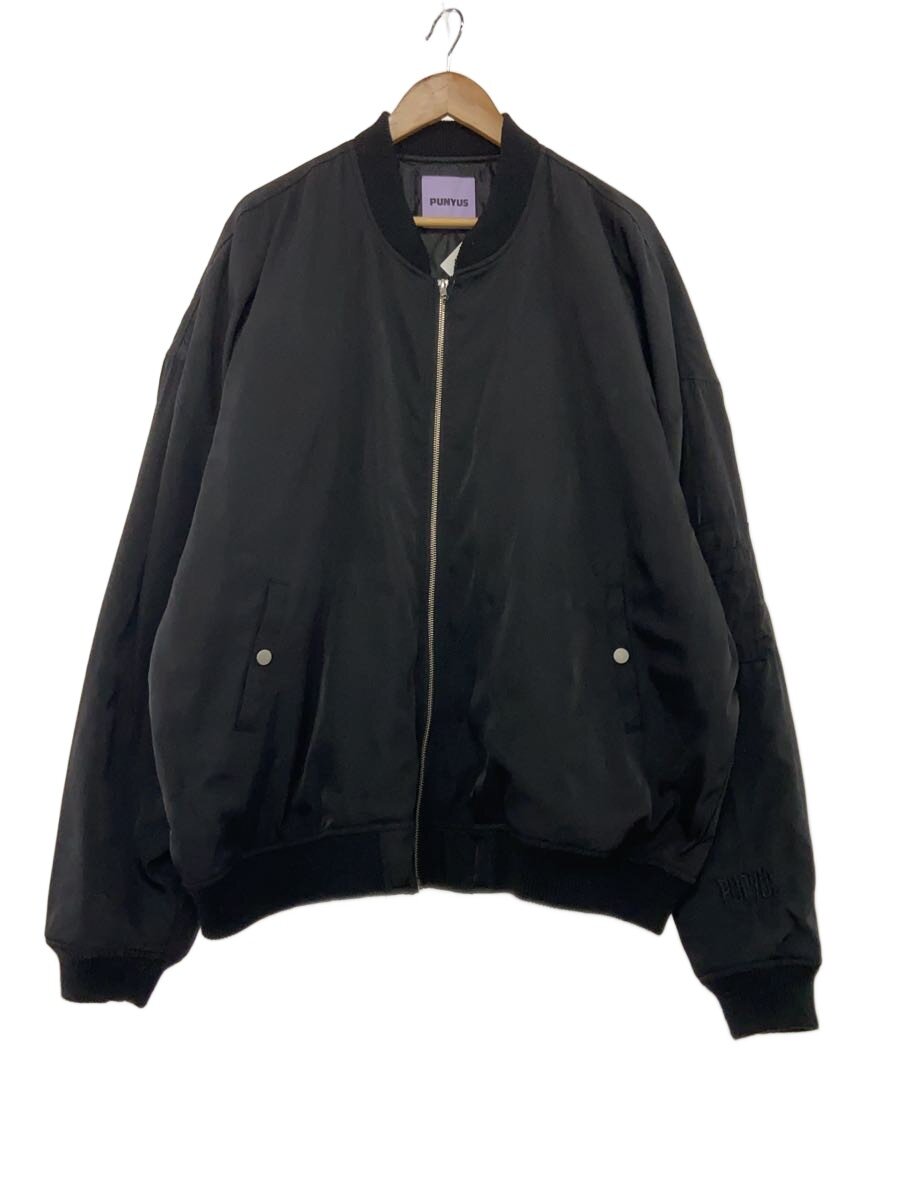 【中古】PUNYUS◆フライトジャケット/3/ポリエステル/BLK/PN22AW-011【メンズウェア】