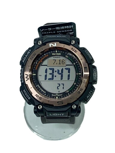 【中古】CASIO◆ソーラー腕時計/デジタル/ラバー/GRY/BRW/PRW-3400Y【服飾雑貨他】 【中古】CASIO◆ソーラー腕時計/デジタル/ラバー/GRY/BRW/PRW-3400Y【服飾雑貨他】