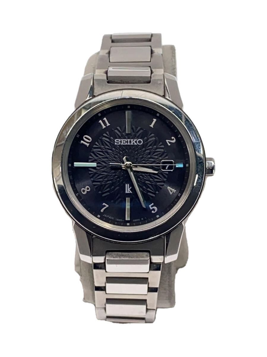 【中古】SEIKO◆ソーラー腕時計/アナログ/チタン/BLK/SLV/チタン/1B35-0AN0//【服飾雑貨他】