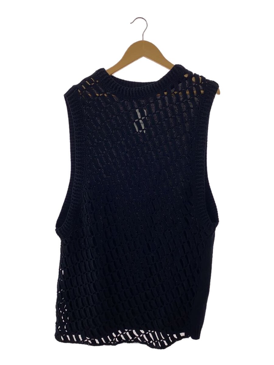 TAKESHI KOSAKA by Y’s Pink Label◆ニットベスト(薄手)/2/コットン/BLK/YN-K44-043