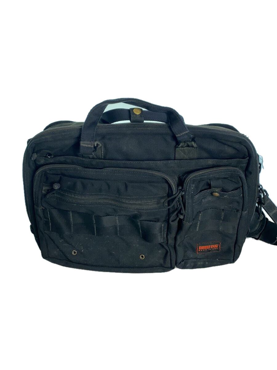 BRIEFING - 【中古】BRIEFING◆B4 LINER/ブリーフケース/キャンバス/BLK/無地【バッグ】