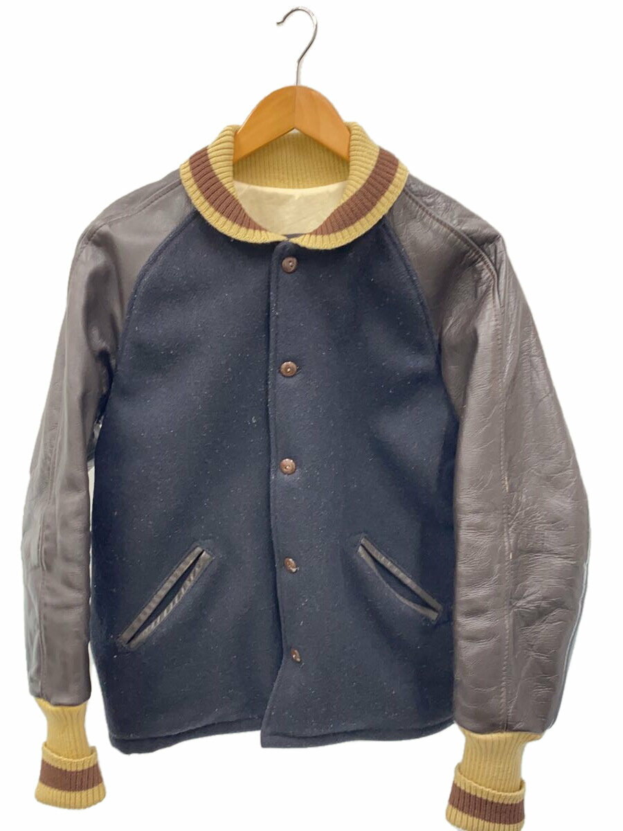 【中古】SKOOKUM◆スタジャン/38/レザー/BLK【メンズウェア】