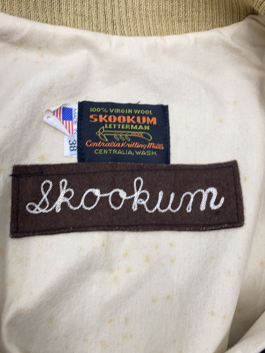 【中古】SKOOKUM◆スタジャン/38/レザー/BLK【メンズウェア】