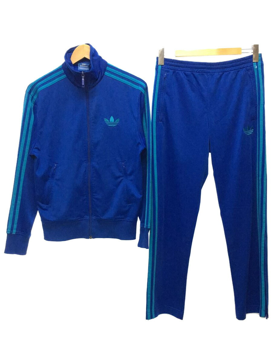 【中古】adidas◆セットアップ/S/ポリエステル/BLU【メンズウェア】