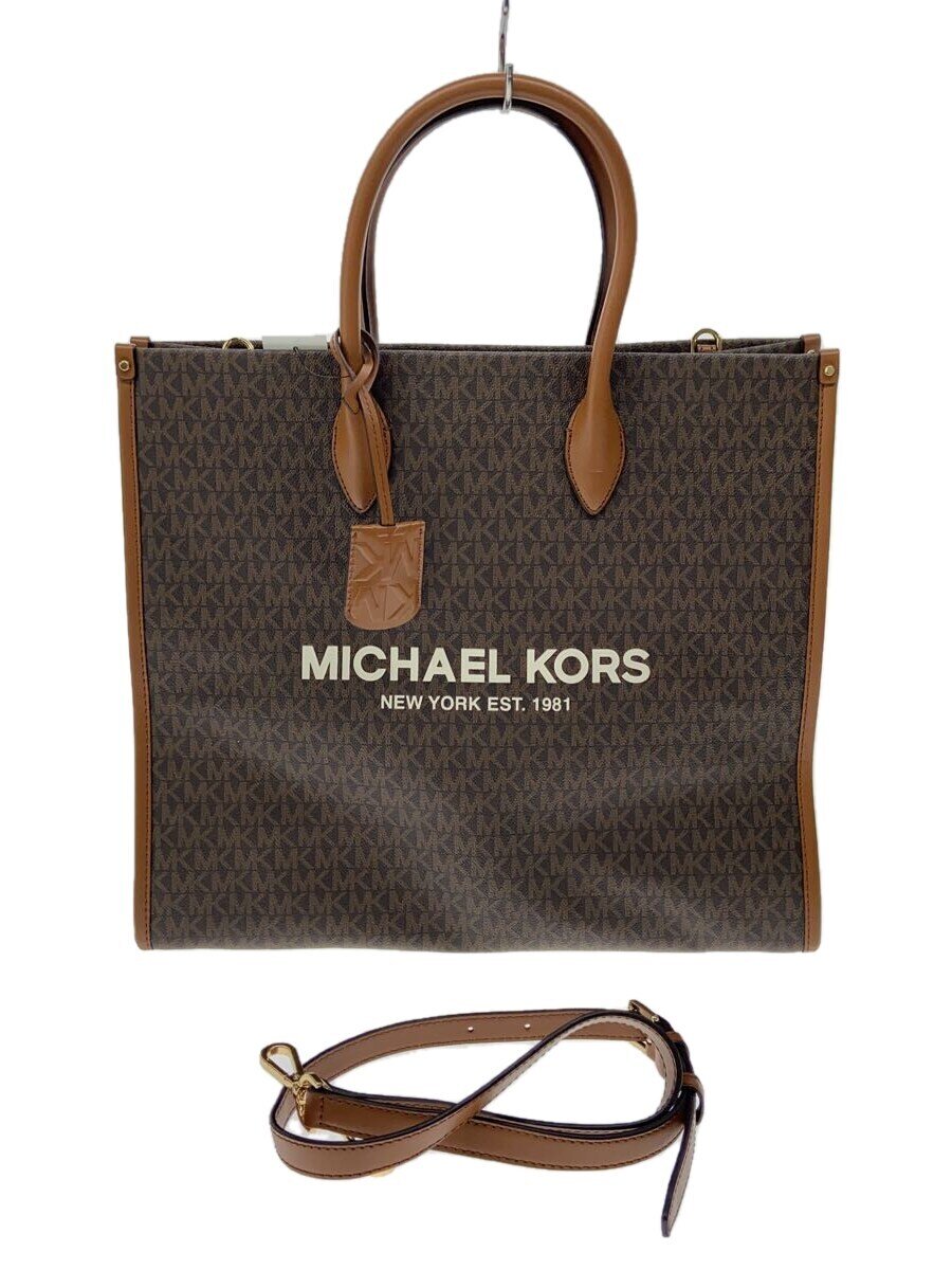 【中古】MICHAEL KORS◆Mirella/トートバッグ/レザー/BRW/総柄/35F2G7ZT3B【バッグ】