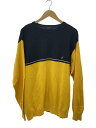 【中古】NAUTICA◆セーター/ワンポインント/古着/L/コットン/YLW/無地/NMS43107【メンズウェア】