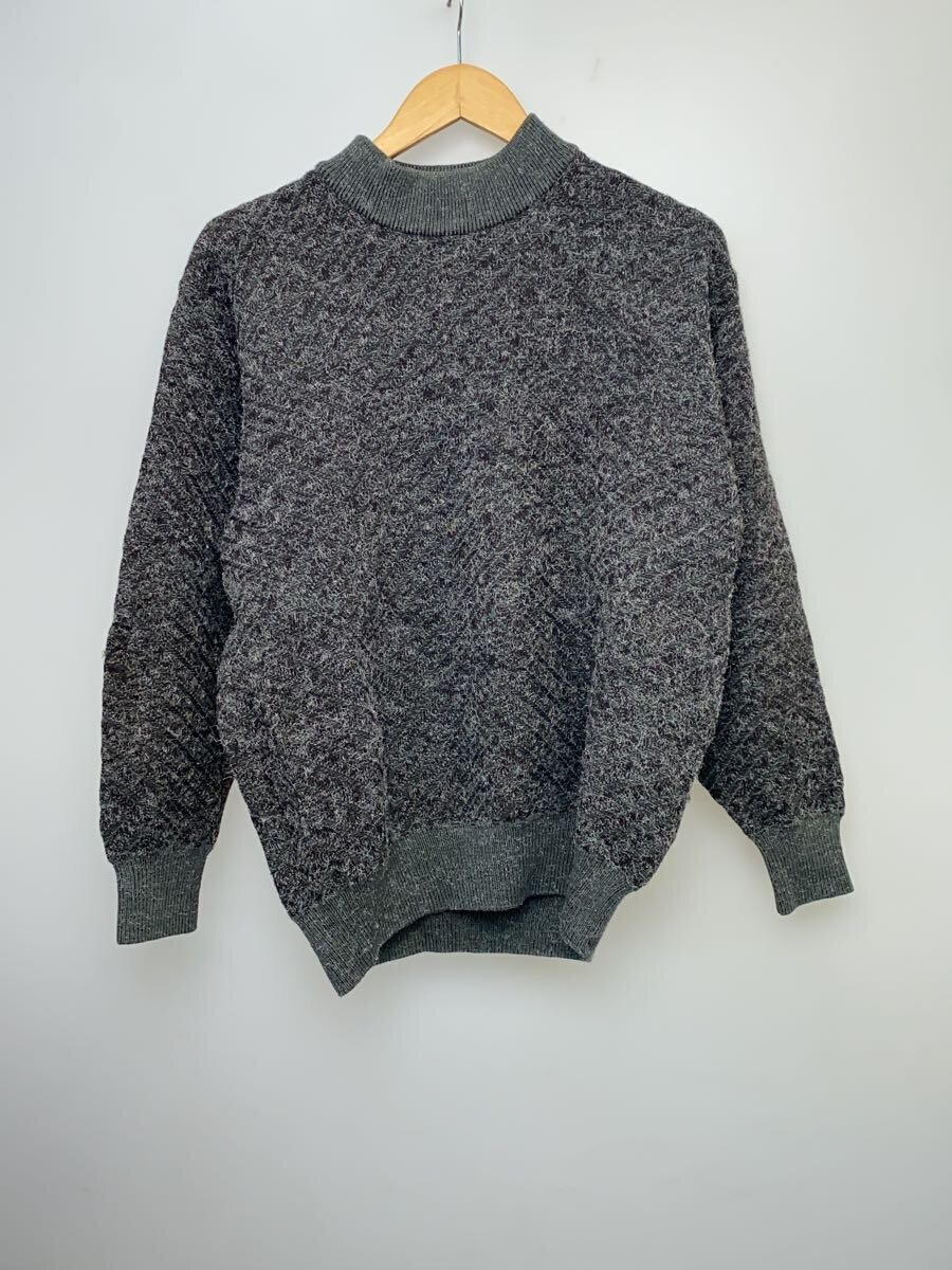 【中古】ISSEY MIYAKE MEN◆ニット・セーター(厚手)/S/ウール/GRY/総柄/xm27257ad【メンズウェア】