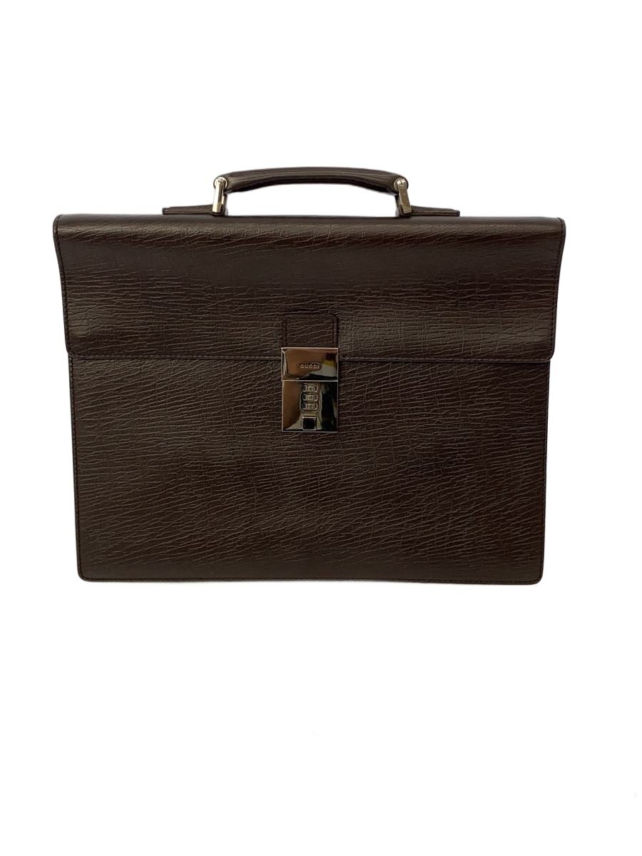 【中古】GUCCI◆ブリーフケース/レザー/BRW/34044【バッグ】