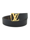 【中古】LOUIS VUITTON◆サンチュール・イニシャルモノグラム・リバーシブル30MM/黒/牛革/金/M9453W/2018/箱付【服飾雑貨他】