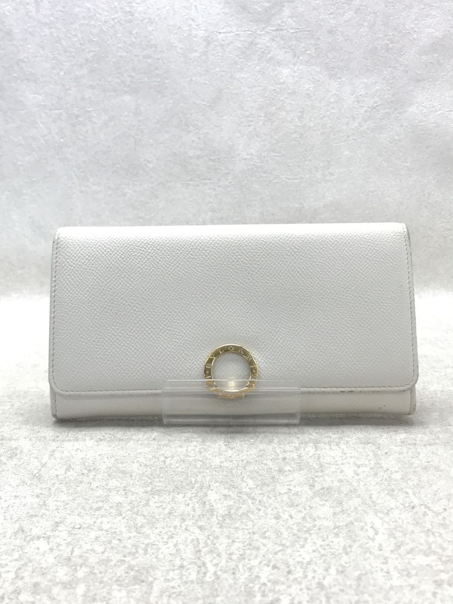 【中古】BVLGARI◆長財布/レザー/WHT/レディース//【服飾雑貨他】