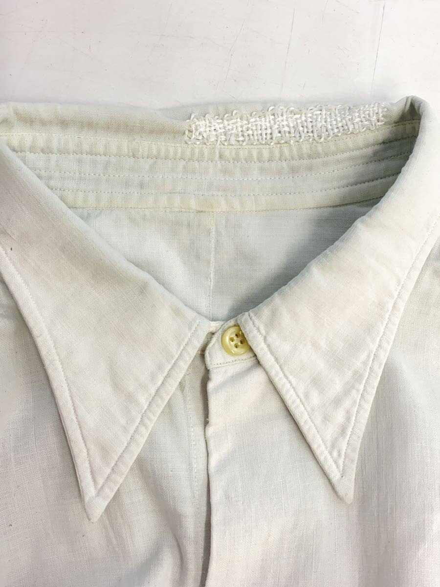 【中古】30s～40s/マチ付き/43/メティス/長袖シャツ/WHT【メンズウェア】