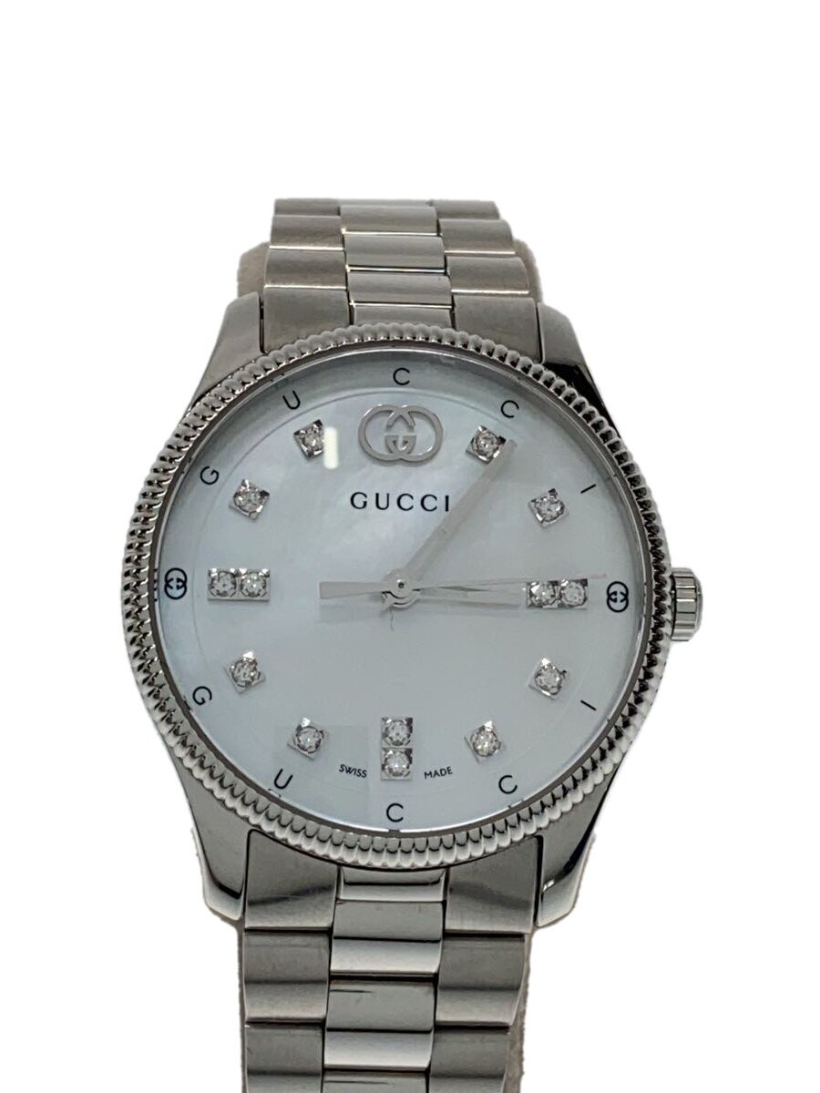 【中古】GUCCI◆クォーツ腕時計/アナログ/ステンレス/WHT/SLV/G-タイムレス/29mm/シェル文字盤【服飾雑貨他】