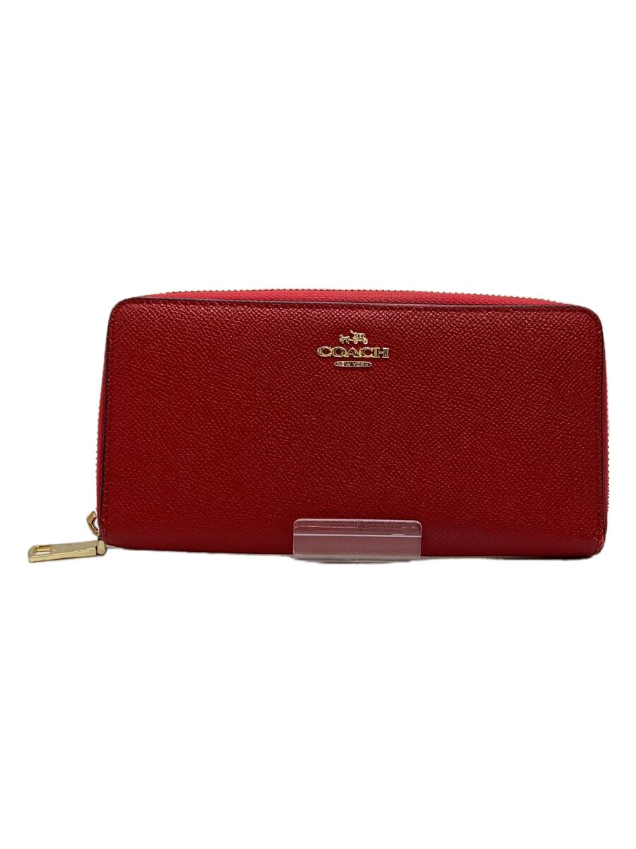 【中古】COACH◆長財布_オールレザー/レザー/RED/レディース【服飾雑貨他】