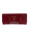 【中古】PRADA◆長サイフ/牛革/RED/レディース【服飾雑貨他】