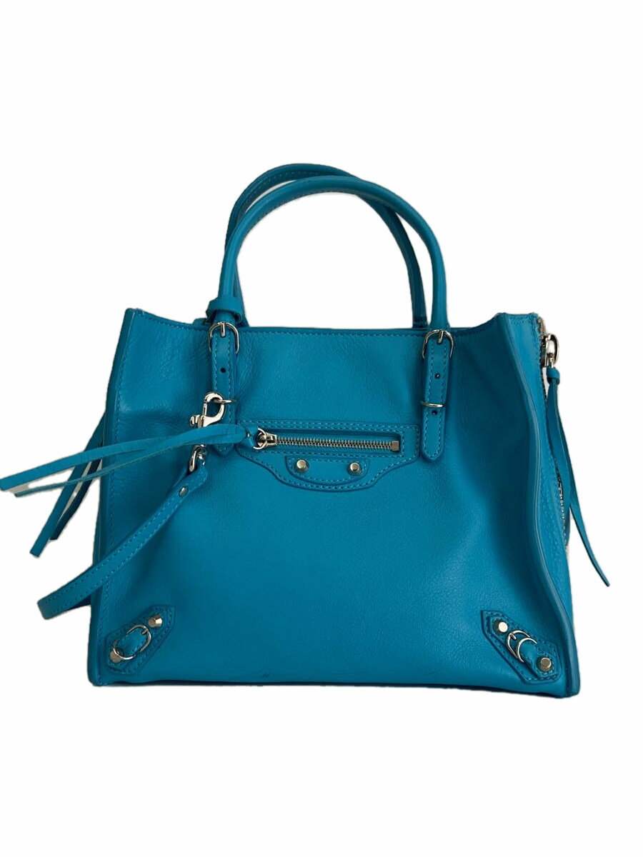 【中古】BALENCIAGA◆バッグ/レザー/BLU/3577333【バッグ】
