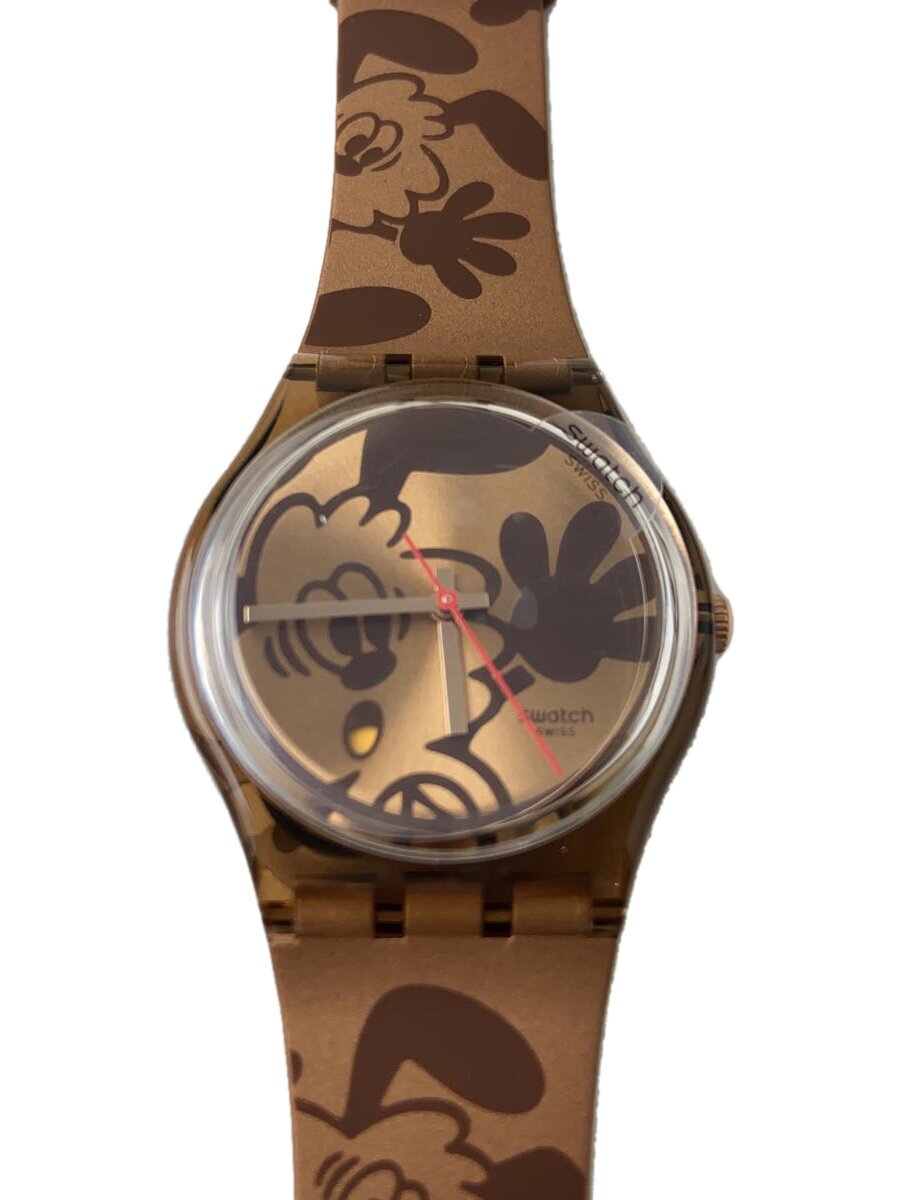 RADO - 【中古】SWATCH◆クォーツ腕時計/アナログ/ラバー/BRW/BRW/ーー/SR1130SW【服飾雑貨他】