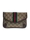 【中古】GUCCI◆ラグジュアリー/GG/ポーチ/--/KHK/総柄【バッグ】