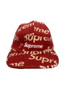 【中古】Supreme◆Harris Tweed Camp Cap/18AW/RED/メンズ【服飾雑貨他】