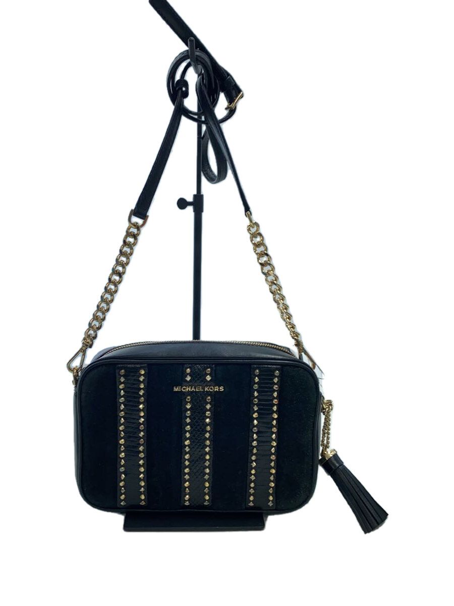 【中古】MICHAEL KORS◆ショルダーバッグ/レザー/BLK/32F8GF5M6Y【バッグ】
