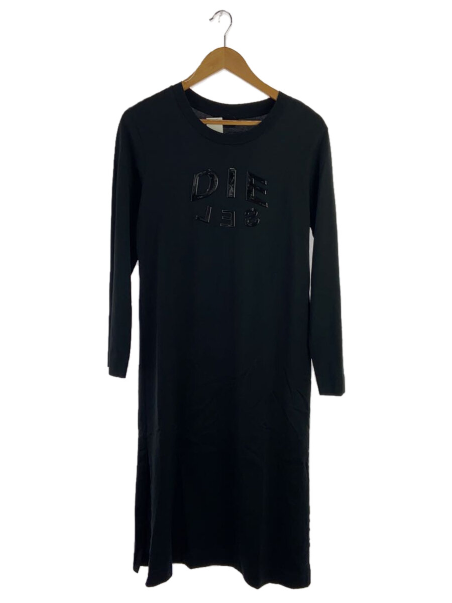 【中古】DIESEL◆長袖ワンピース/S/コットン/BLK/無地【レディースウェア】