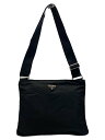 【中古】PRADA◆ショルダーバッグ/ナイロン/BLK/無地【バッグ】