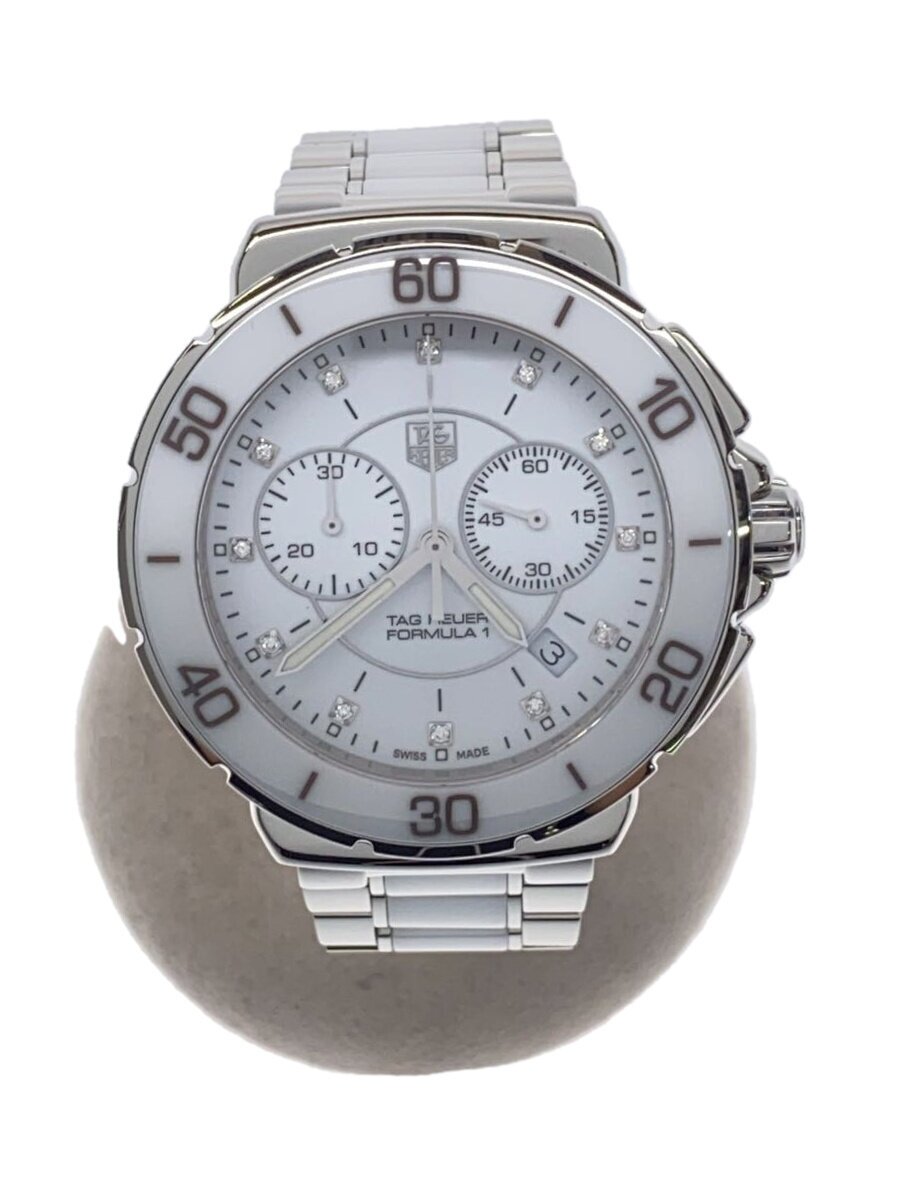 Other - 【中古】TAGHeuer◆フォーミュラ1_レディ_クロノグラフ_12Pダイヤ_QZ_SS/CE_41mm/アナログ/WHT/SLV【服飾雑貨他】