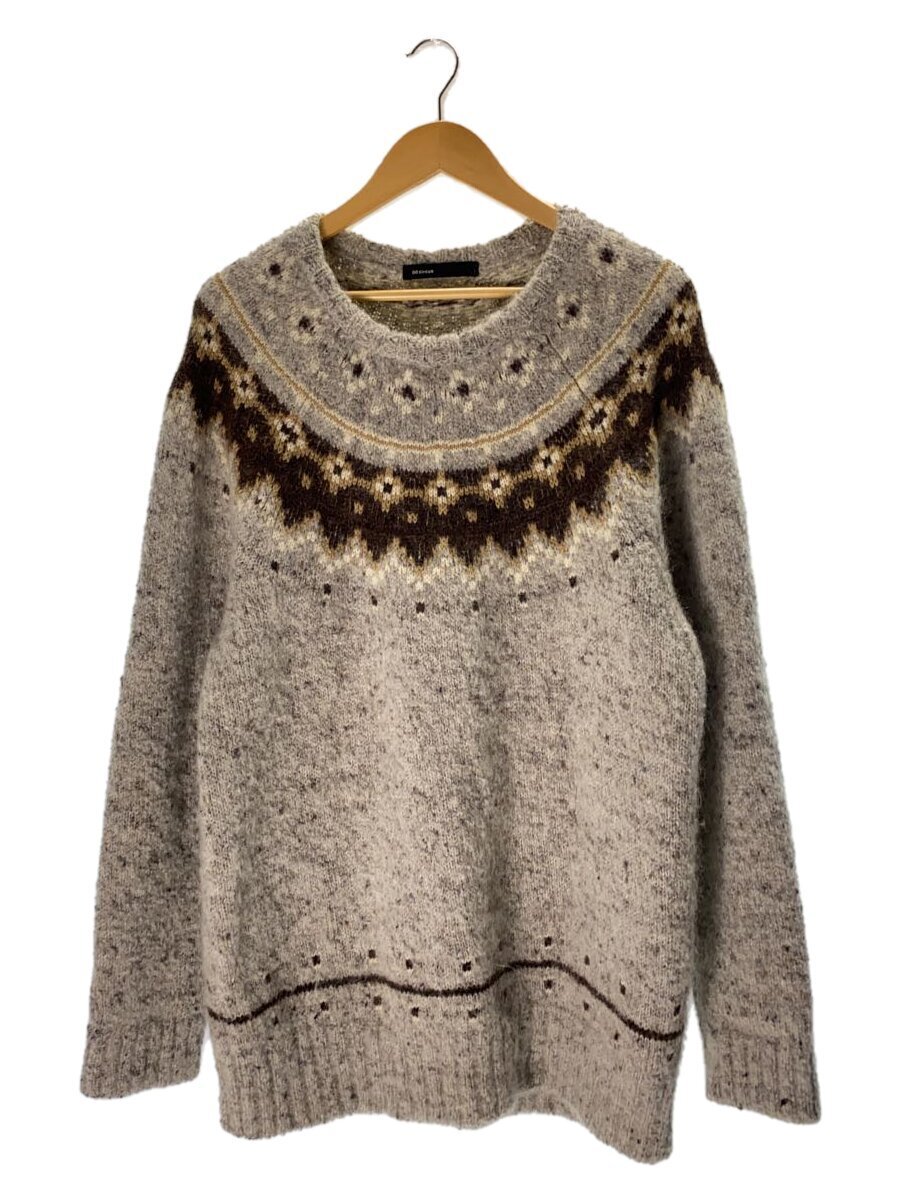 【中古】08 sircus◆JACQUARD NORDIC SWEATER/ニット/6/ウール/GRY/総柄/S19AM-KN01【メンズウェア】