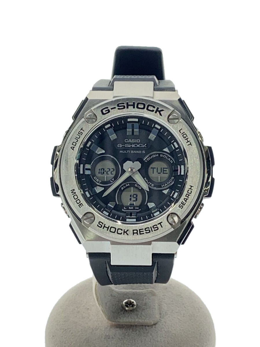 【中古】CASIO◆ソーラー腕時計・G-SHOCK/デジアナ/ラバー/BLK/BLK【服飾雑貨他】