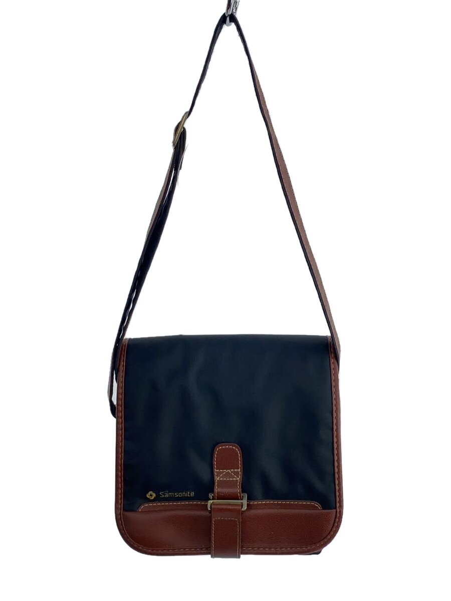 【中古】SAMSONITE◆ショルダーバッグ/ナイロン/BLK/無地【バッグ】