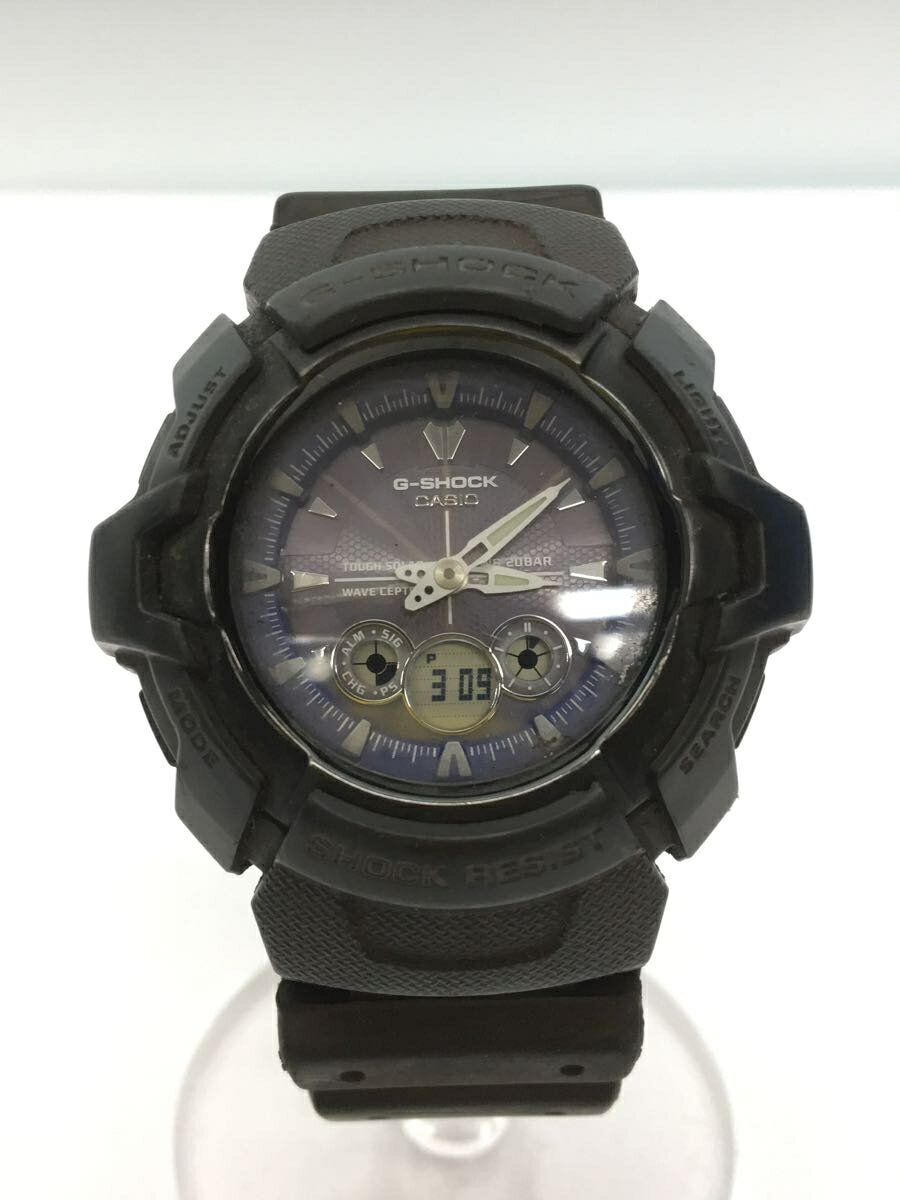 【中古】CASIO◆ソーラー腕時計/デジアナ/ラバー/BLK/BLK/GW-1500BJ【服飾雑貨他】