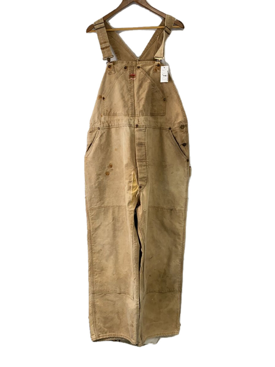 【中古】Carhartt◆40-50s/二色タグ/ユニチケ/ヴィンテージ/ダブルニー/オーバーオール/--/コットン/BRW【メンズウェア】