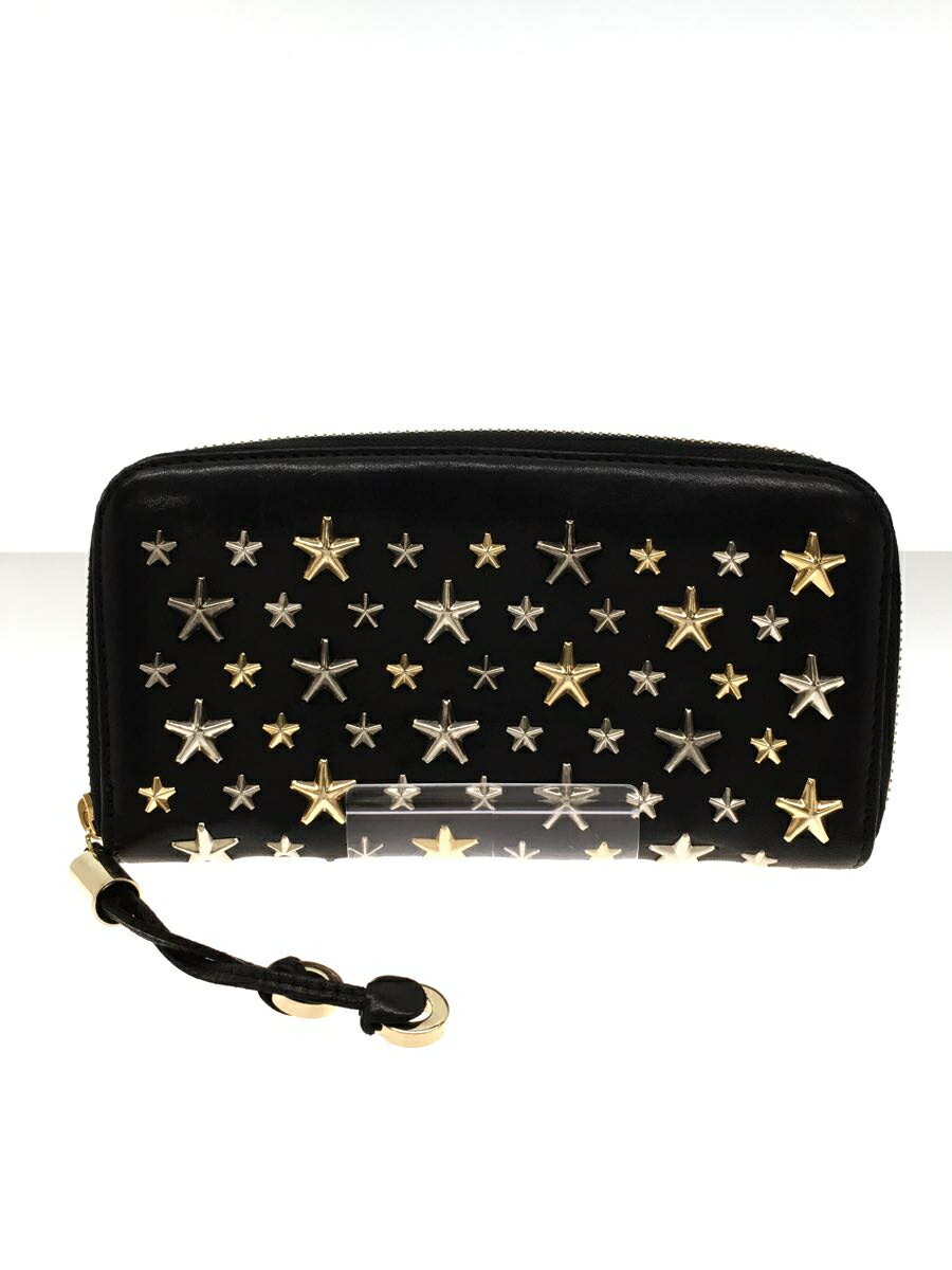 【中古】JIMMY CHOO◆長財布/レザー/BLK/レディース【服飾雑貨他】