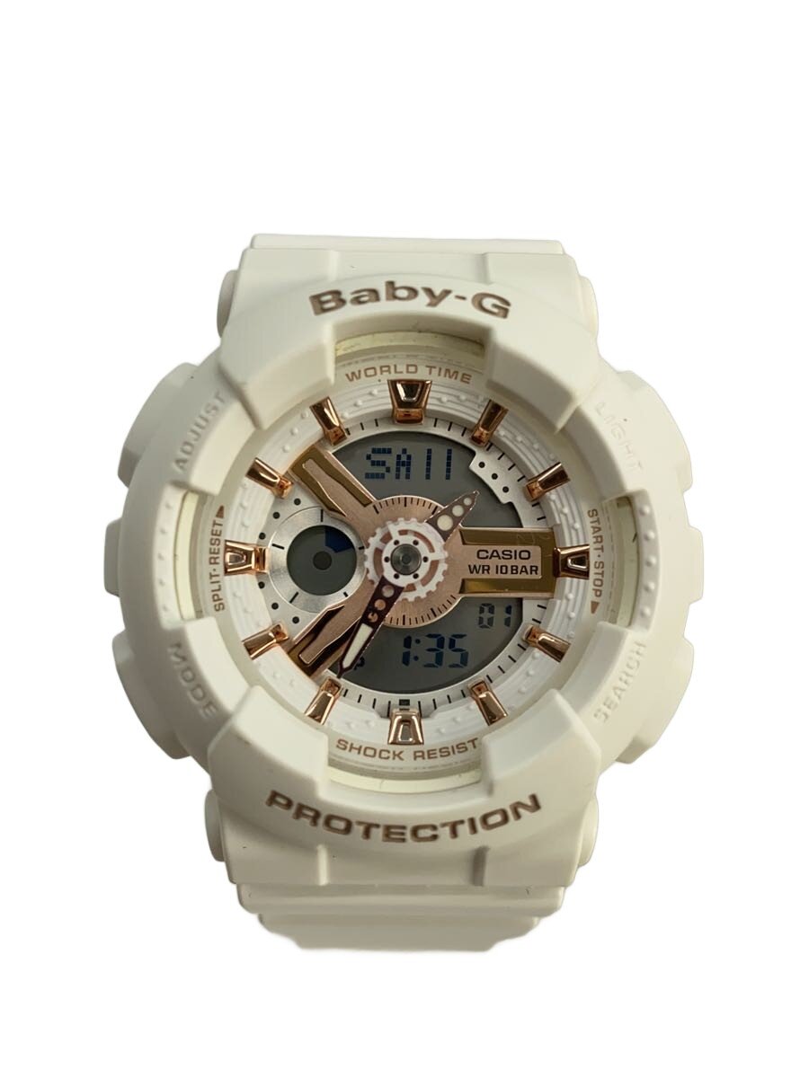 LANCASTER - 【中古】CASIO◆クォーツ腕時計・Baby-G/デジアナ/ラバー/WHT/WHT【服飾雑貨他】