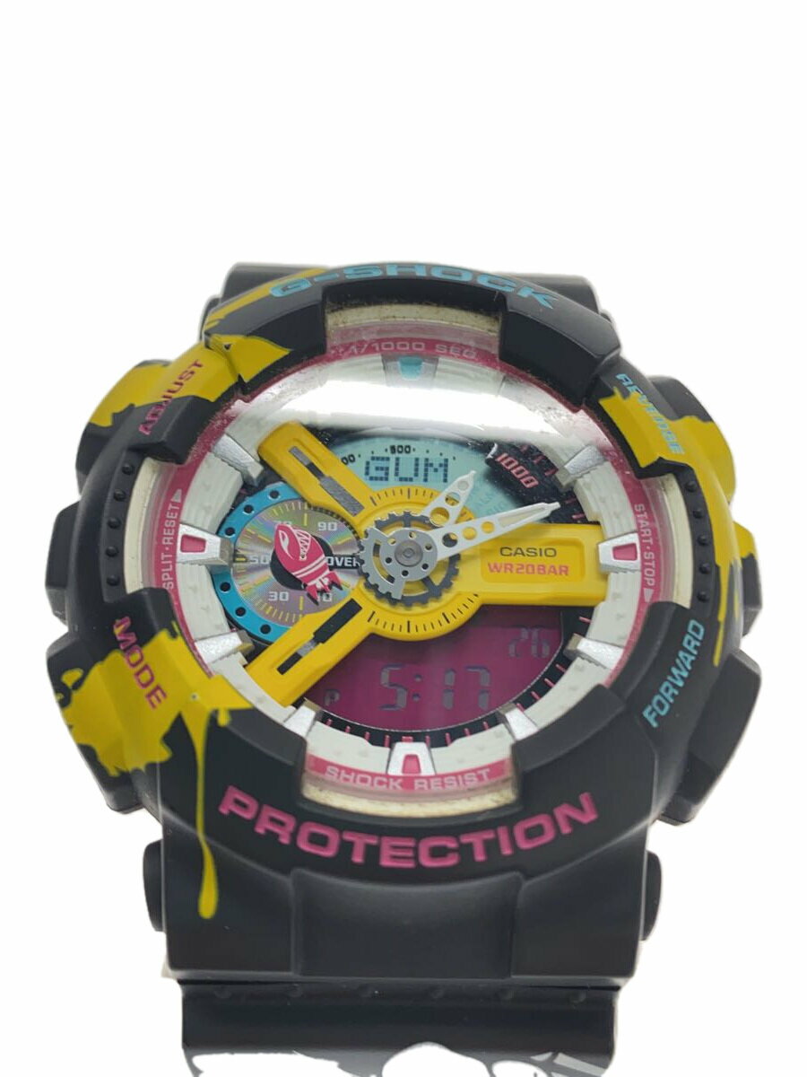 【中古】CASIO◆クォーツ腕時計_G-SHOCK/デジアナ/ラバー/ピンク/ブラック【服飾雑貨他】