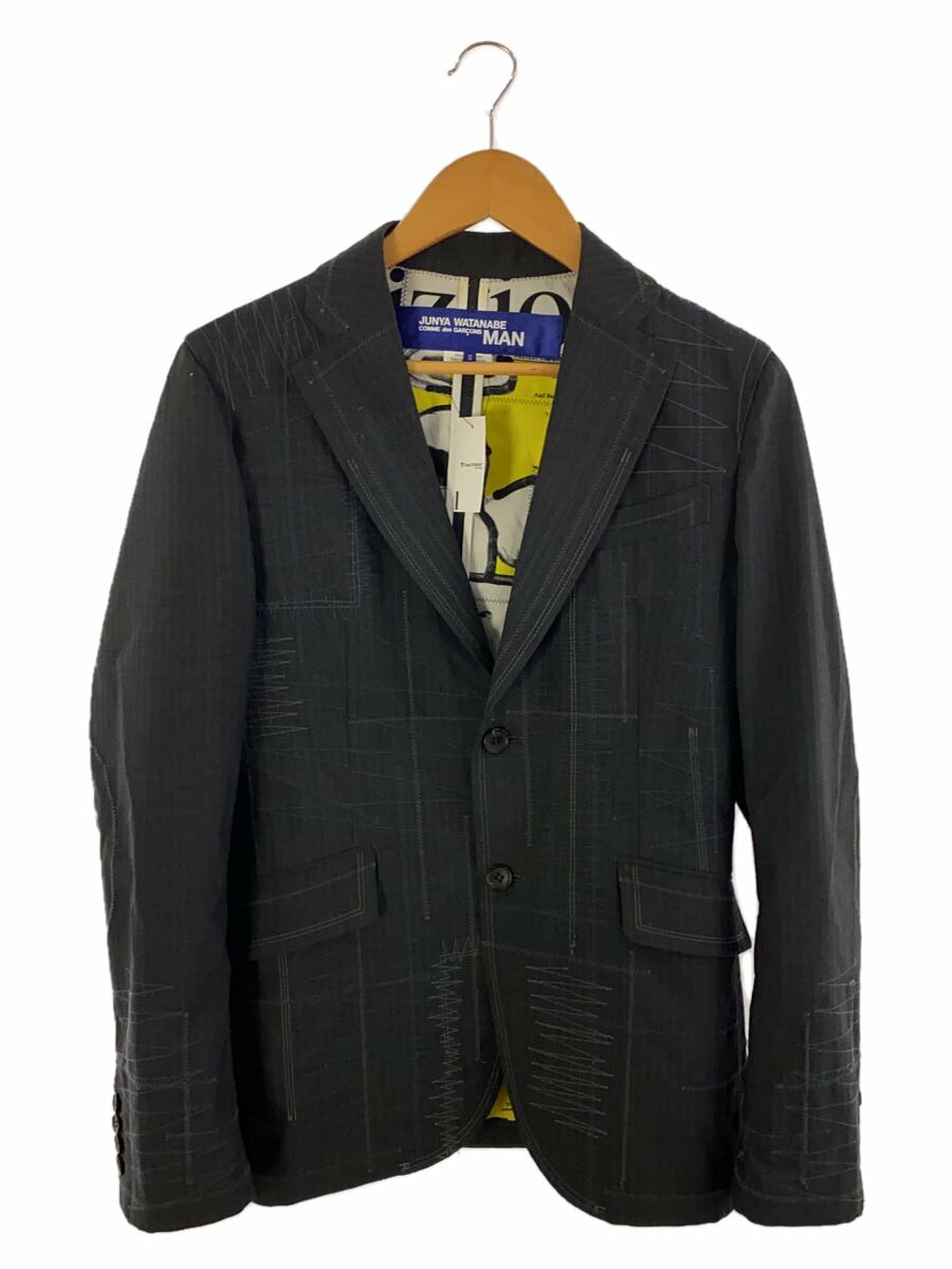 【中古】JUNYA WATANABE COMME des GARCONS MAN◆テーラードジャケット/S/ウール/GRY/総柄/WE-J014【メンズウェア】