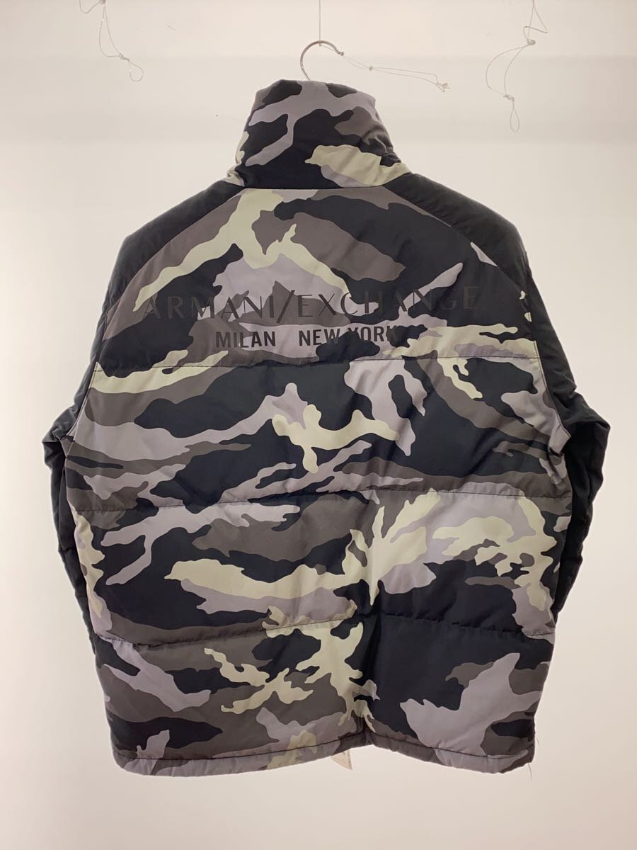 【中古】ARMANI EXCHANGE◆ダウンジャケット/XS/ポリエステル/GRY/カモフラ/3GZBG5/汚れ有//【メンズウェア】