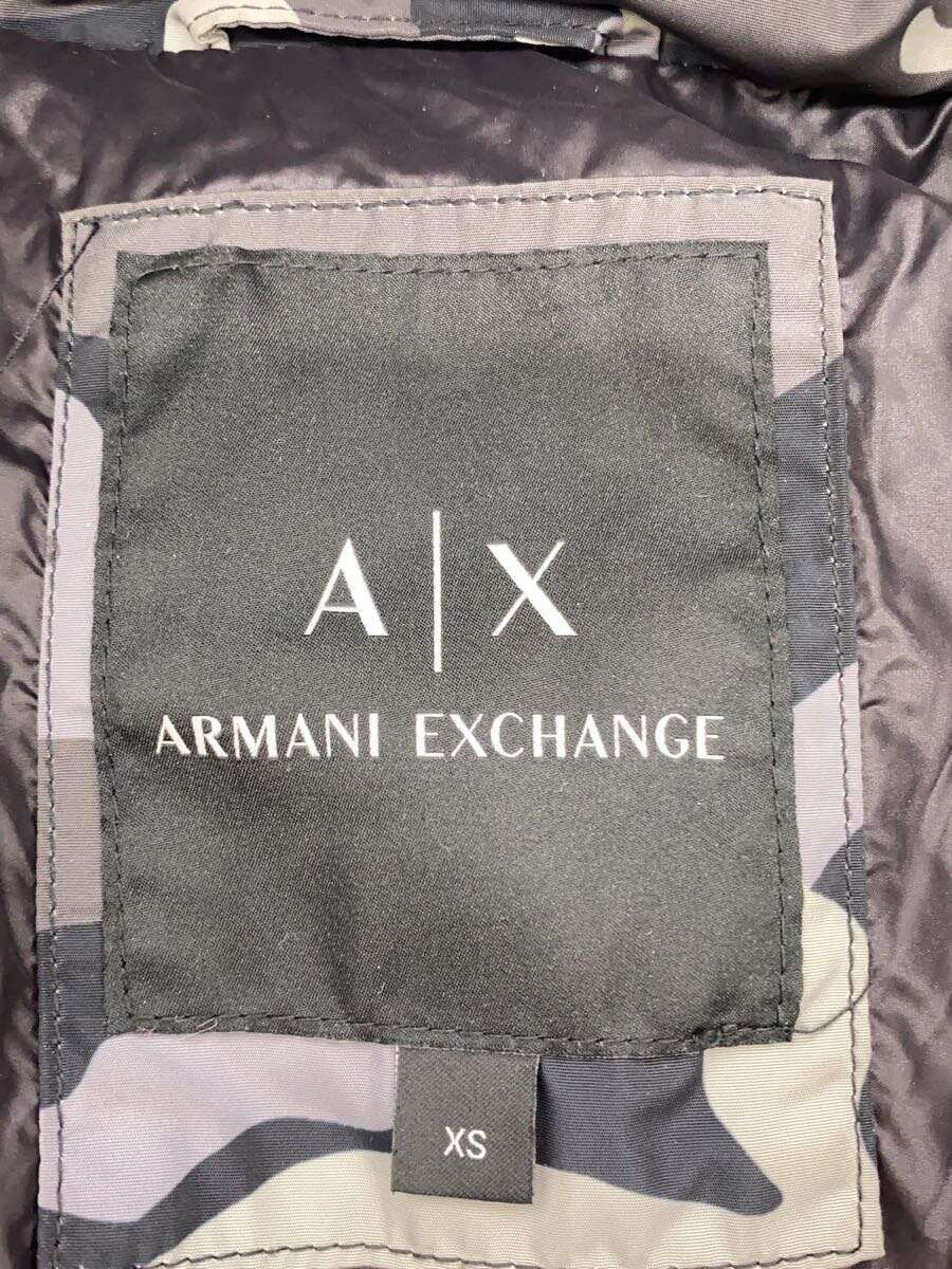 【中古】ARMANI EXCHANGE◆ダウンジャケット/XS/ポリエステル/GRY/カモフラ/3GZBG5/汚れ有//【メンズウェア】