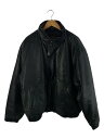 【中古】EDDIE BAUER◆黒タグ/レザーダウンジャケット/XXL/レザー/ブラック/ダメージ有//【メンズウェア】