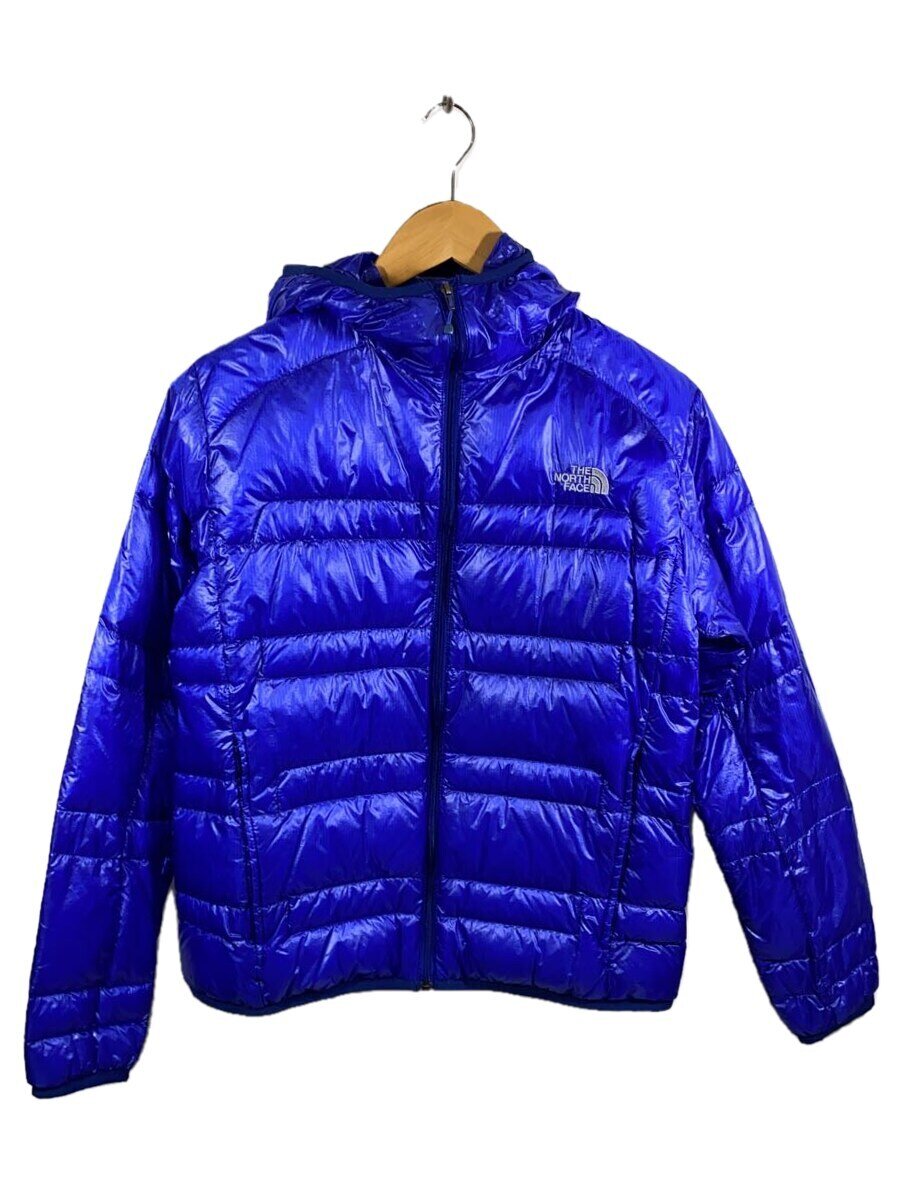 【中古】THE NORTH FACE◆LIGHT HEAT HOODIE_ライトヒートフーディー/L/ナイロン/BLU【レディースウェア】