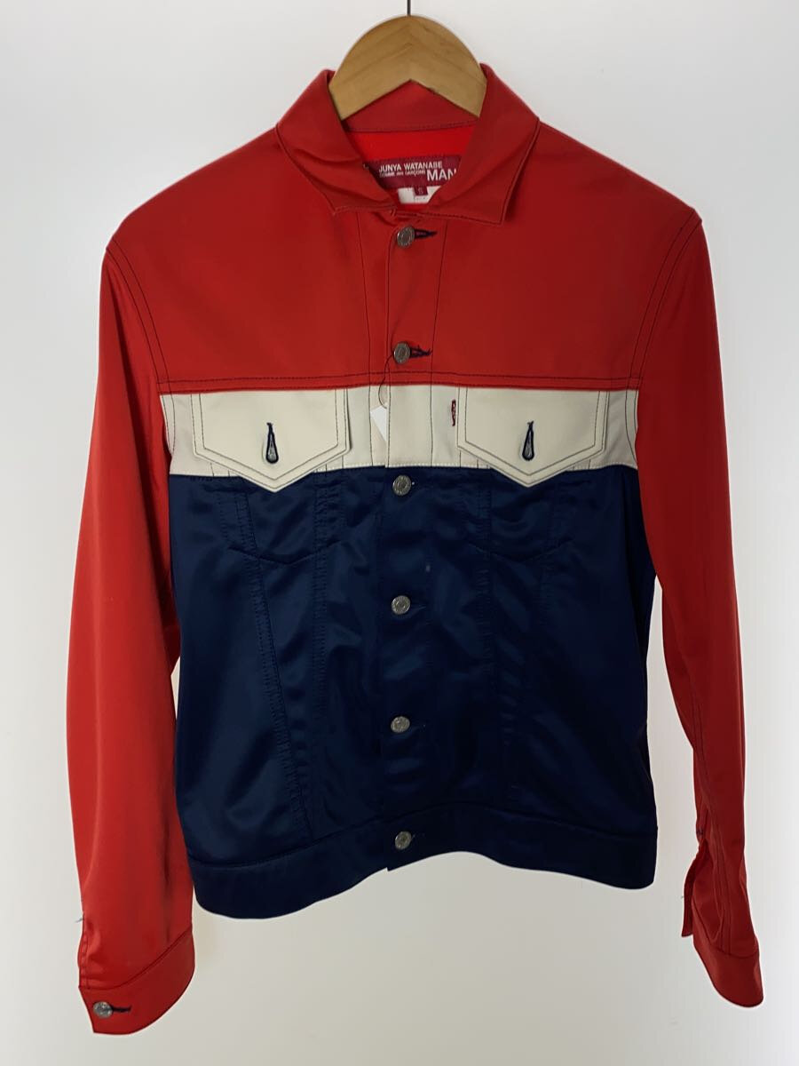 【中古】JUNYA WATANABE COMME des GARCONS MAN◆ジャケット/S/ポリエステル/RED/WS-J201/別注/再構築/レトロ・クラシック【メンズウェア】