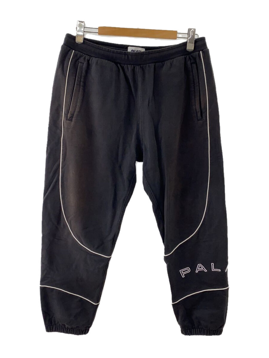【中古】PALACE◆23SS/SPORT PIPED JOGGERS/ボトム/L/コットン/BLK/色褪せ有【メンズウェア】